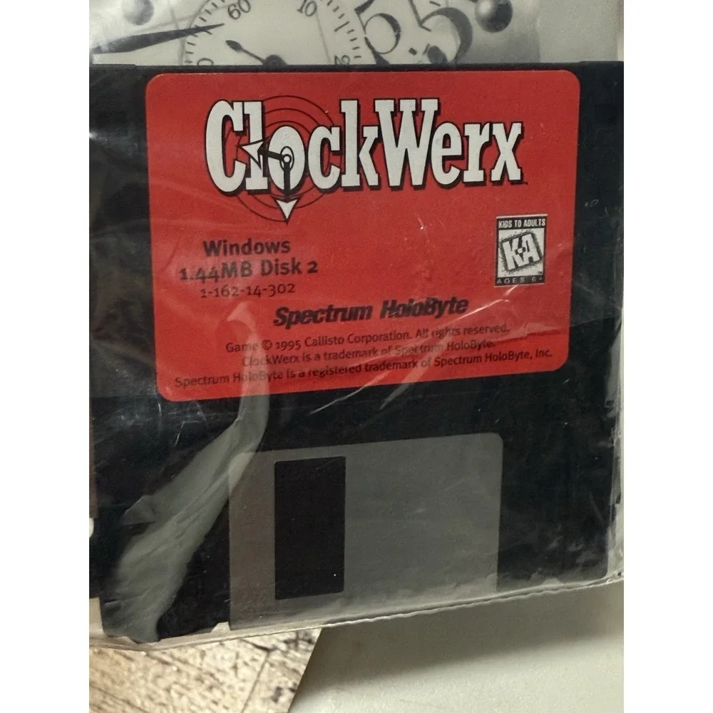 ClockWerx PC Diskette Alexey Pajitnov PC Game  1995 Vintage